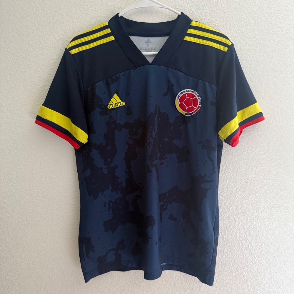 Adidas Colombia National Team Navy Blue Camo Soccer Jersey Men's Size Medium - Picture 2 of 6